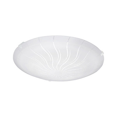 Elegant Wall Flush Ceiling Light with Granille White Clear Glass Shade and LED Bulb