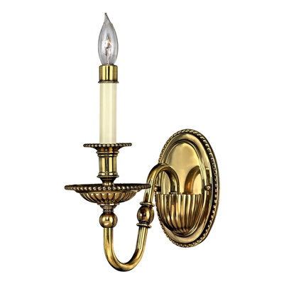 Elegant Wall Light with Clear Optic Glass and Burnished Brass Finish