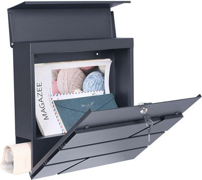 Elegant Wall-Mounted Postbox with Lock and Newspaper Slot, Easy Install ...