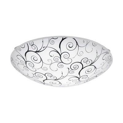 Elegant White and Black LED Flush Mount Ceiling Light with Clear Glass Shade