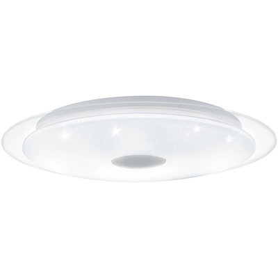 Elegant White Flush Mount Ceiling Light with Crystal Effect LED 36W
