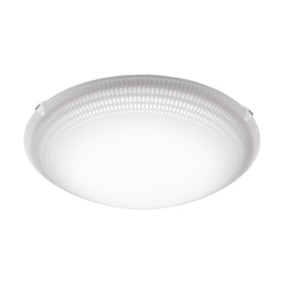 Elegant White Flush Mount Ceiling Light with LED Bulb