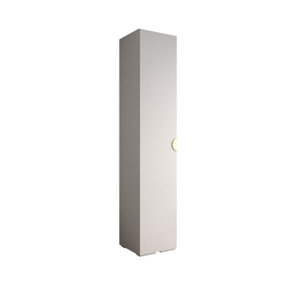 Elegant White Inova 4 Hinged Door Wardrobe W500mm H2370mm D470mm - Compact Storage with Gold Round Handle
