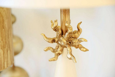 Elegant White LED Table Lamp with Cone Shaped Base and Cylinder Shade