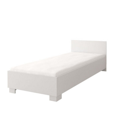 Elegant White Matt Single Bed H700mm W935mm L2060mm - Timeless Style for Modern Bedrooms