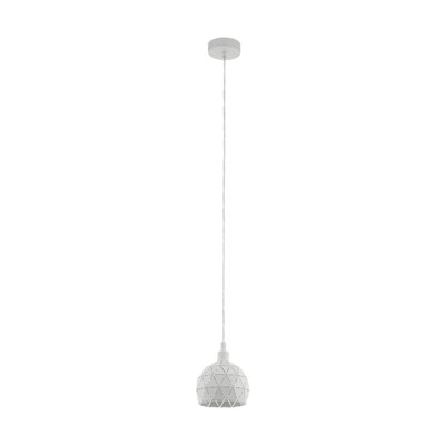 Elegant White Pendant Ceiling Light with Faceted Shade for E14 Bulb