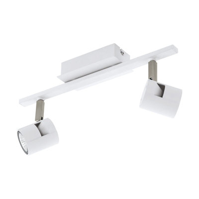 Elegant White Satin Nickel Wall Light with GU10 Bulbs - Perfect for Modern Interiors
