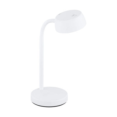 Elegant White Table Desk Lamp with LED Bulb and Rocker Switch