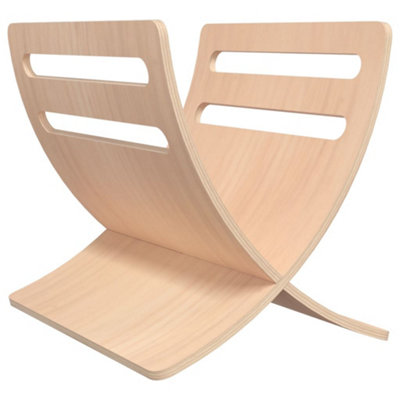 Elegant Wooden Magazine Rack Floor Standing Natural