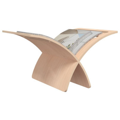 Elegant Wooden Magazine Rack Floor Standing Natural