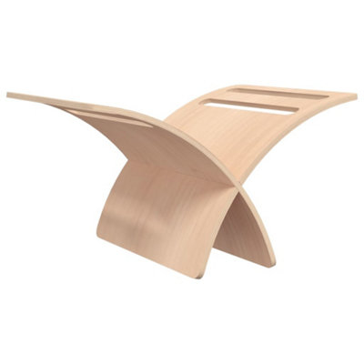Elegant Wooden Magazine Rack Floor Standing Natural