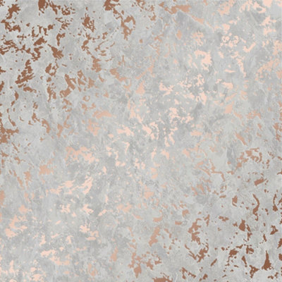 Element Industrial Metallic Wallpaper In Grey And Copper