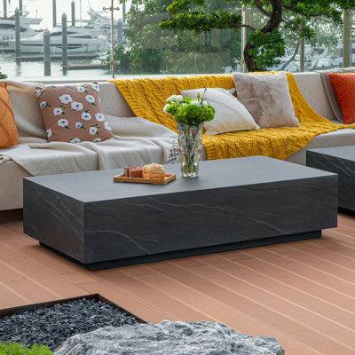 Rectangular concrete coffee hotsell table