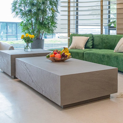 Rectangular concrete clearance coffee table