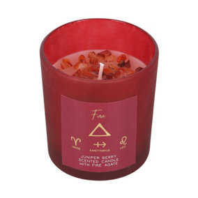 Elements Juniper Berry Fire Scented Candle Red (One Size)