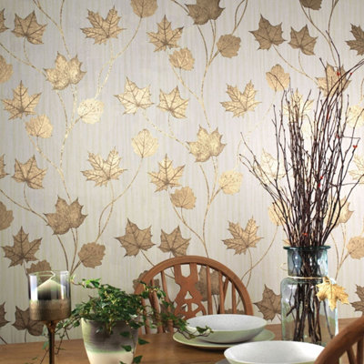 Elements Maple Wallpaper Beige Holden 90401