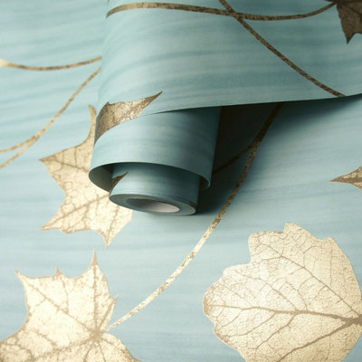 Elements Maple Wallpaper Teal Holden 90400