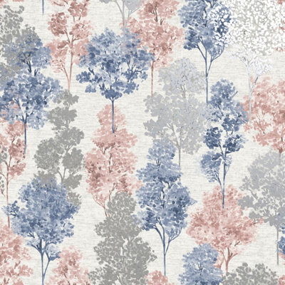 Elements Whinfell Wallpaper Navy / Coral Holden 90381