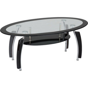 Elena Clear Glass with Black Border Coffee Table This range comes flat-packed for easy home assembly