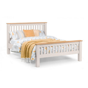 Elephant Grey Lacquer Two Tone Bed Frame - Double 4'6" (135cm)