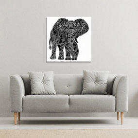 Elephant Silhouette (Canvas Print) / 114 x 114 x 4cm