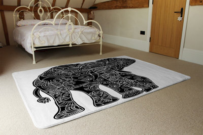 Elephant Silhouette Designer Special Soft Home Rug