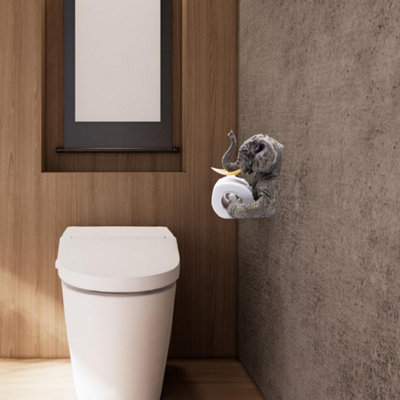 Elephant Toilet Roll Holder Wall Mounted Toilet Tissue Paper Dispenser Holder Children's Bathroom Decor - 6