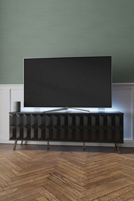 Elevate Black TV Cabinet with mood lighting & Intelligent eye