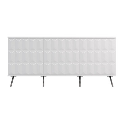 Elevate Sideboard White mood lighting and phone charging