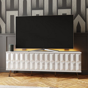 Elevate White  TV Cabinet with mood lighting & Intelligent eye
