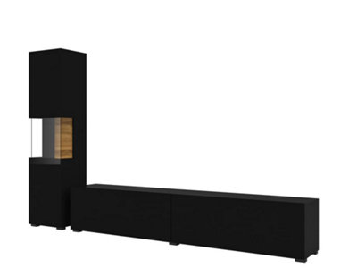 Elevate Your Entertainment Area: Ava 09 TV Unit for 75" TVs in Sleek Black - Organise & Style Your Living Room with Class