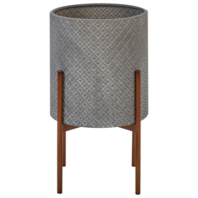 Elevated Plant Pot ALATUM Metal 31 cm Grey