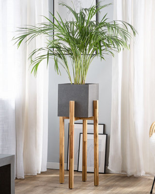 Elevated Plant Pot DRIMOS Stone 30 cm Light Grey Grey