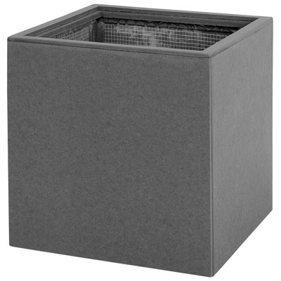 Elevated Plant Pot DRIMOS Stone 30 cm Light Grey Grey