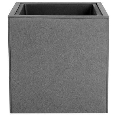 Elevated Plant Pot DRIMOS Stone 30 cm Light Grey Grey