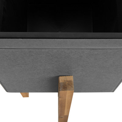 Elevated Plant Pot DRIMOS Stone 30 cm Light Grey Grey