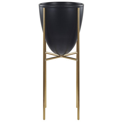 Elevated Plant Pot LEFKI Metal 16 cm Black