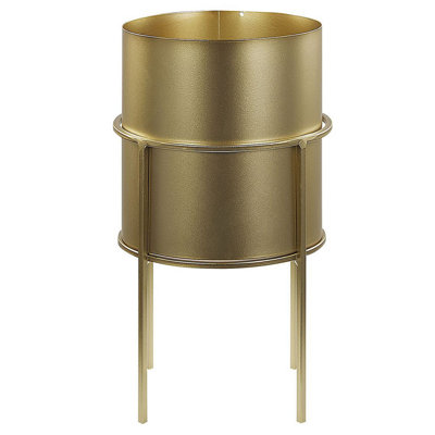 Elevated Plant Pot MILEA Metal 16 cm Gold