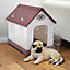 Elevated Plastic Dog House Dog Kennel with Wire Door 480x660x620mm