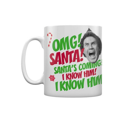 Elf Omg Santa Mug White/Green/Red (One Size) | DIY at B&Q