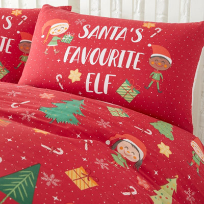 Elf & Santa Christmas Duvet Cover Set