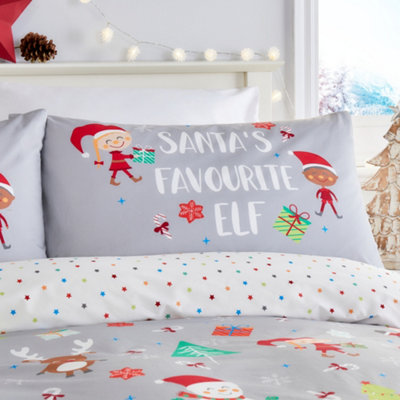 Elf & Santa Christmas Duvet Cover Set