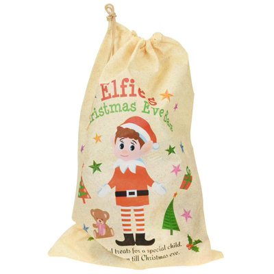 Elfie's Christmas Eve Drawstring Bag LARGE 36 x 55cm