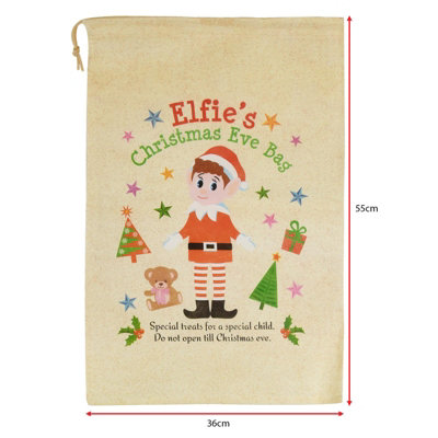 Elfie's Christmas Eve Drawstring Bag LARGE 36 x 55cm