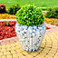 Elgarden Milo Flower Pot - 47cm Steel Gabion Planter - Contemporary Design