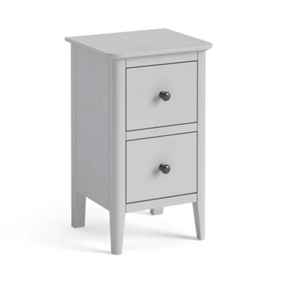 Elgin Grey Narrow Bedside Table Fully Assembled - By Roseland Furniture