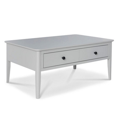 Elgin Grey Painted 95cm Large Rectangular Coffee Table with Drawer - By ...