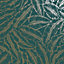 Elgin Tropical Leaf Wallpaper Teal/Gold Holden 65733