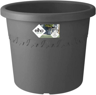 Elho Algarve Cilindro 25cm Plastic Plant Pot in Anthracite