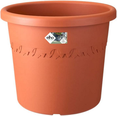 Elho Algarve Cilindro 40cm Terracotta with wheels Recycled Plastic Plant Pot